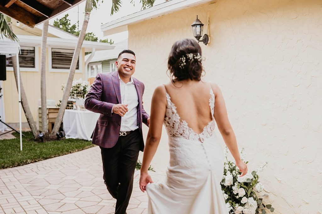 Bride and Groom dancing at reception