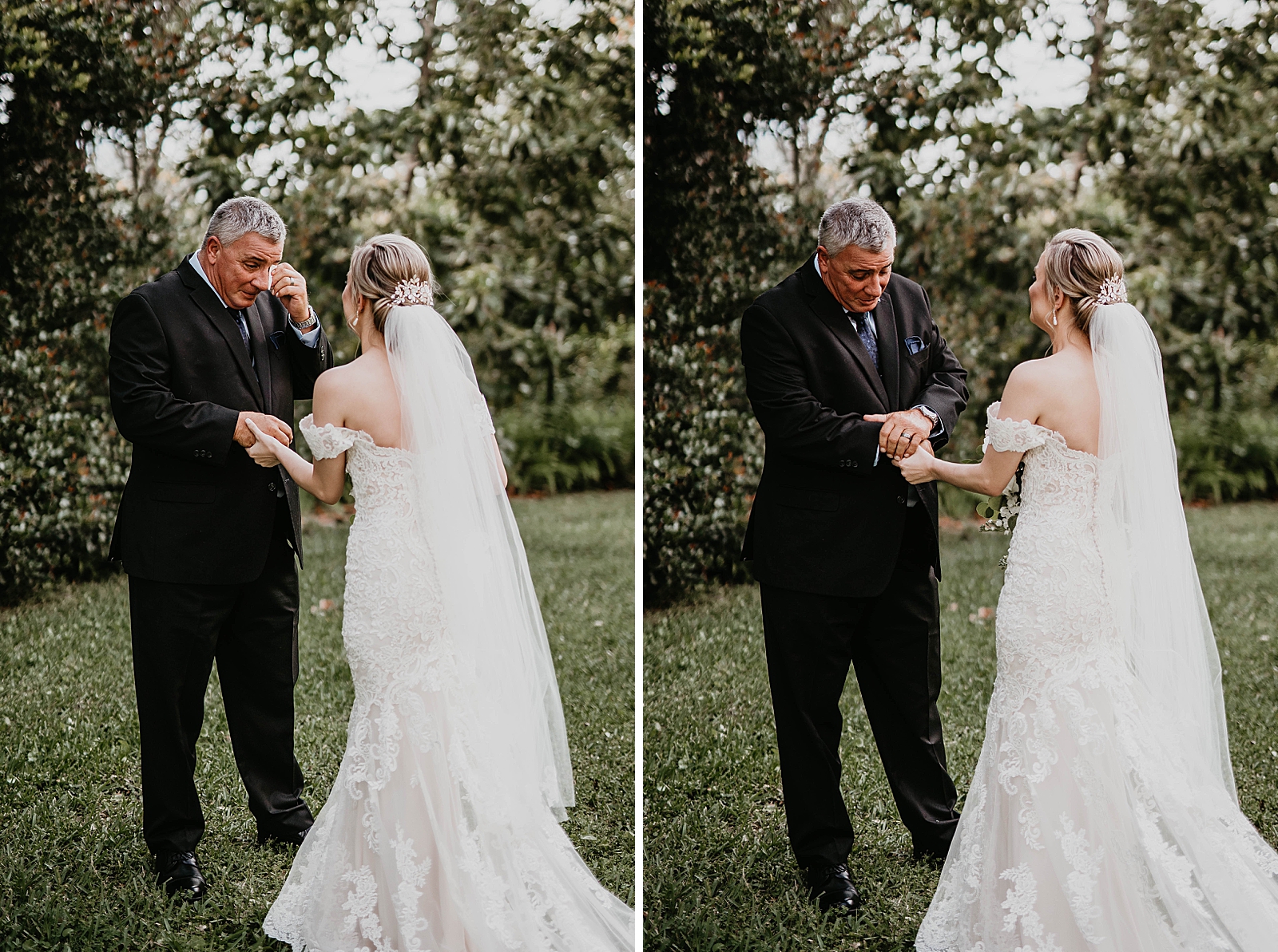 Father's reaction to first look with tissues