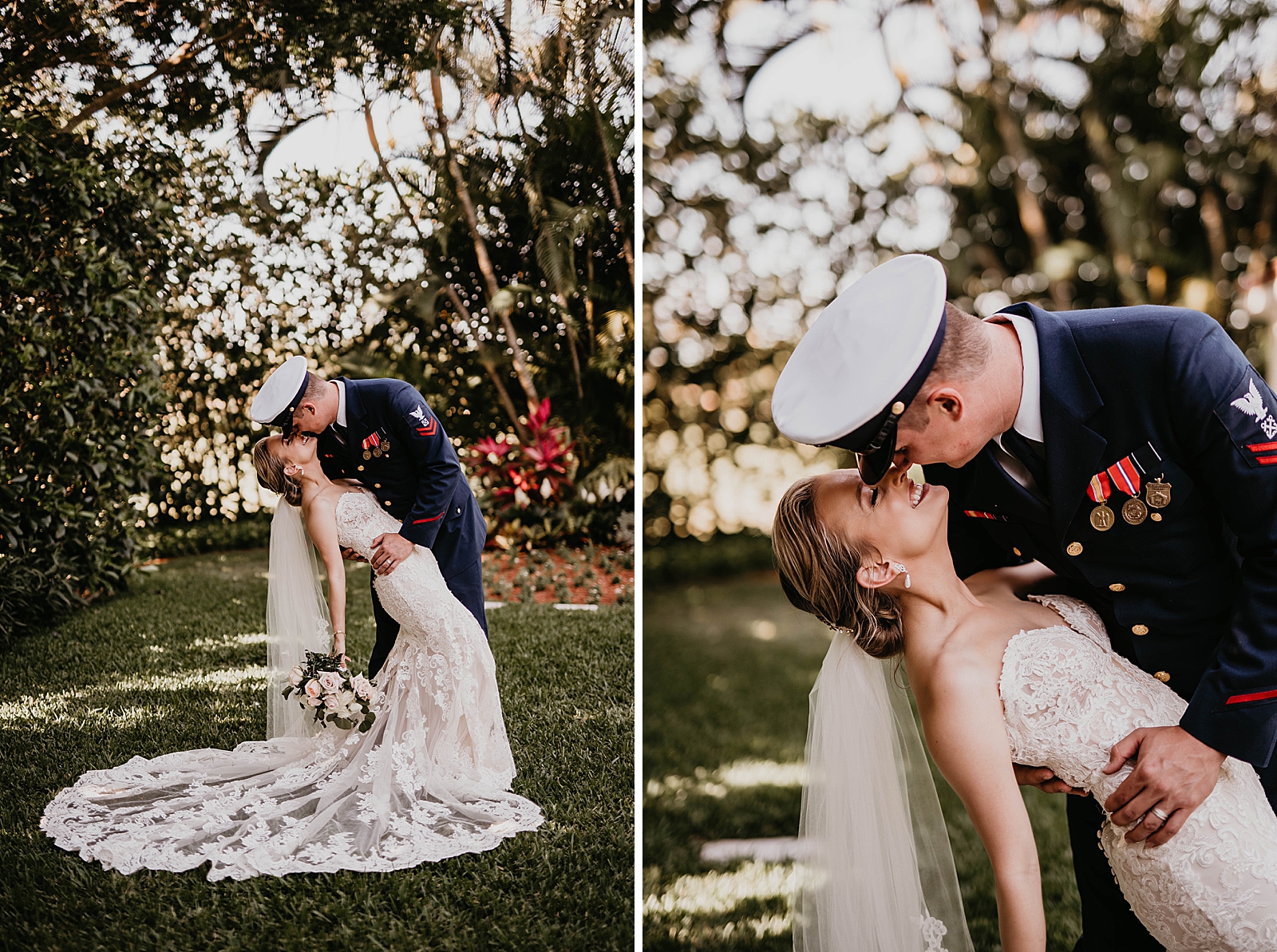 Bride and Groom dipping