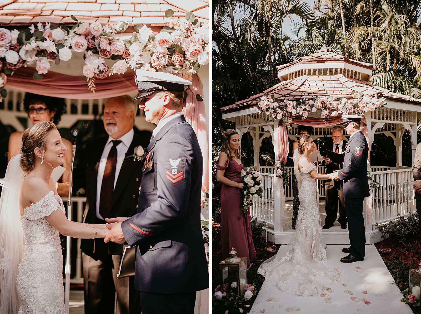 Bride and Groom hand in hand During Ceremony