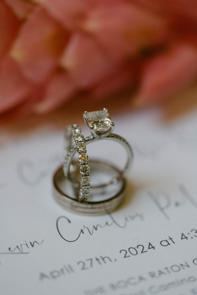 Elegant wedding stationery details at Boca Raton wedding