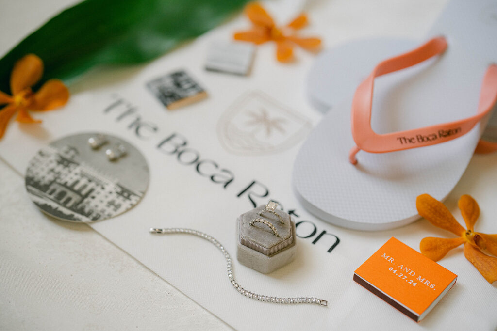 Wedding rings and bridal details at The Boca Raton