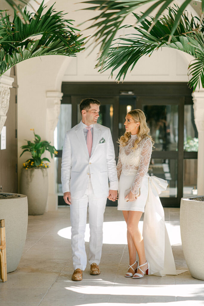 Bride and groom romantic portrait at The Boca Raton