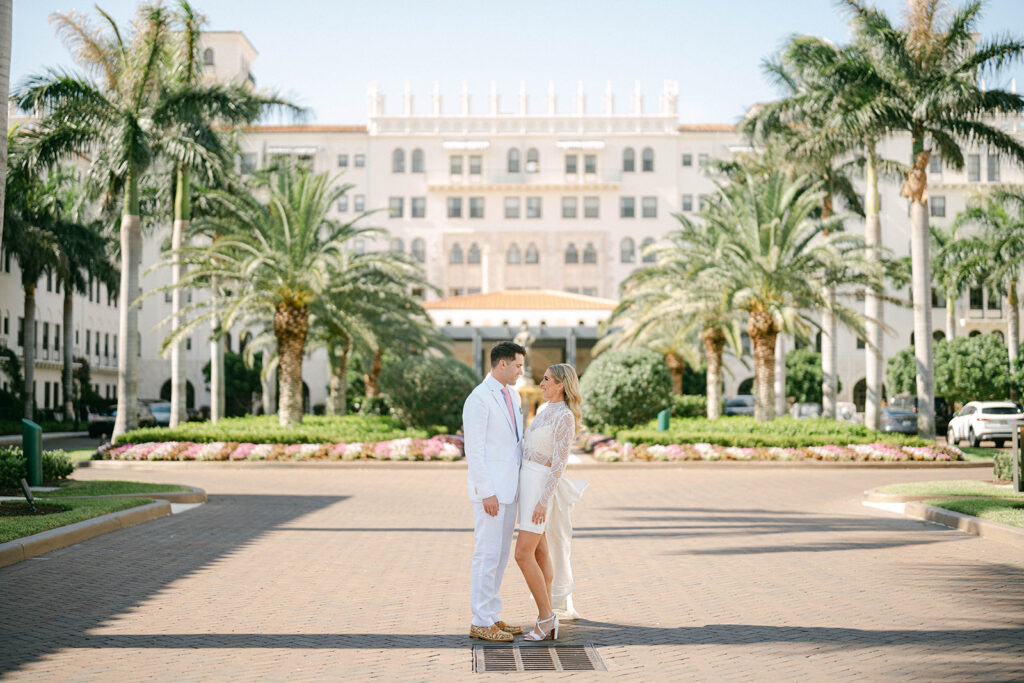 Couple portraits on the grounds of The Boca Raton