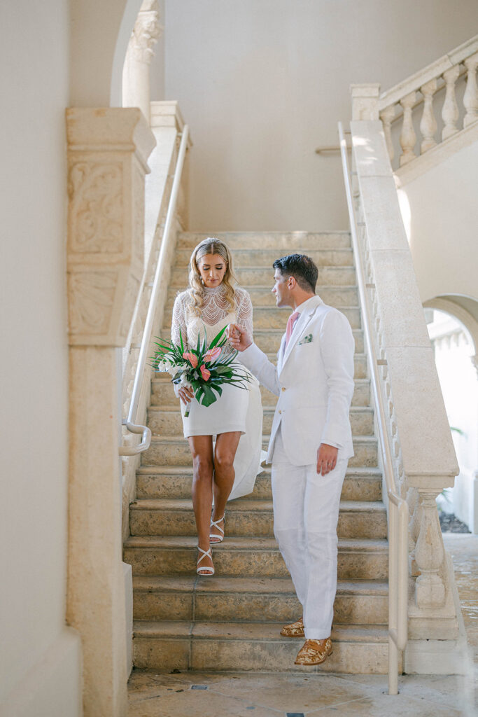 Bride and groom portraits at Palm Beach County wedding venue