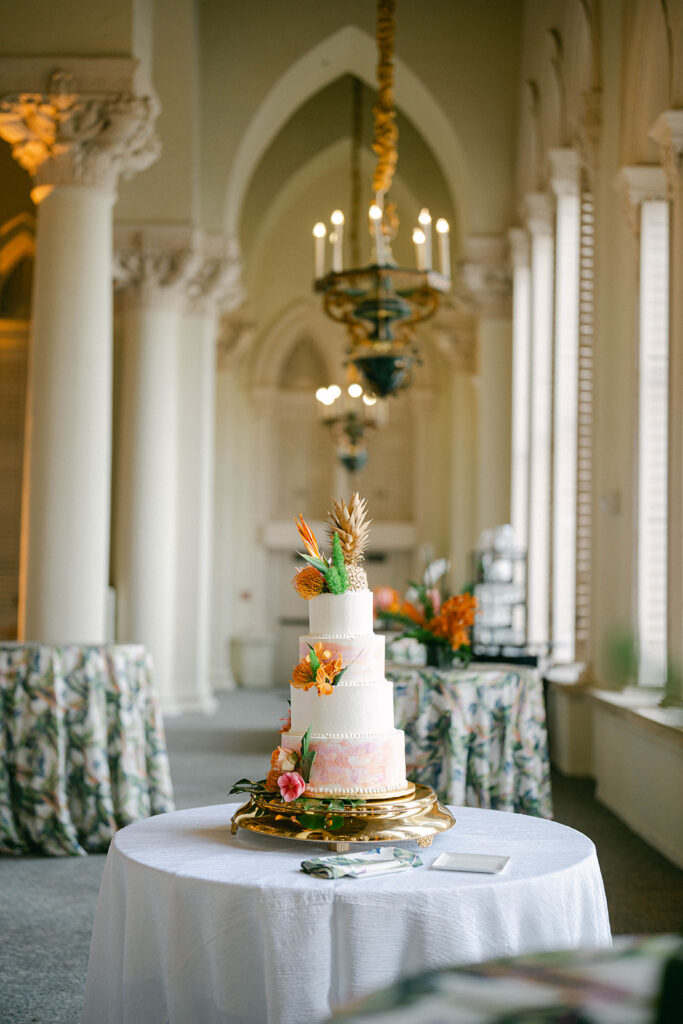Bridal bouquet with tropical flowers at Boca Raton wedding