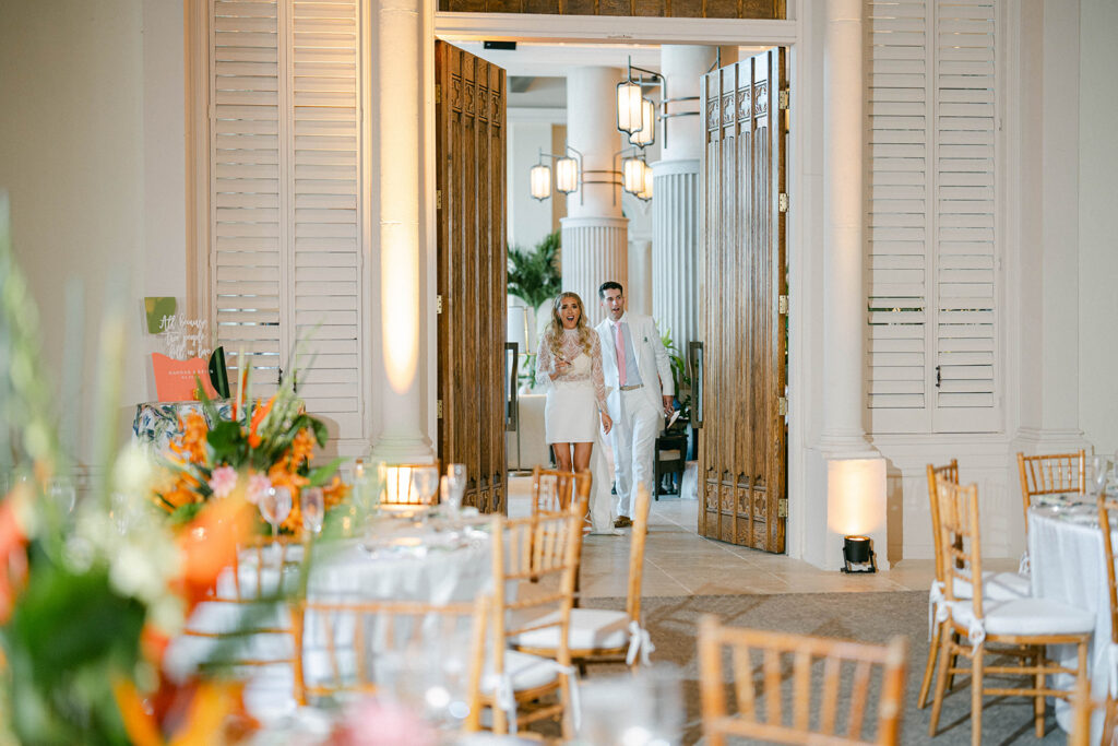 Reception table settings at The Boca Raton Palm Beach wedding