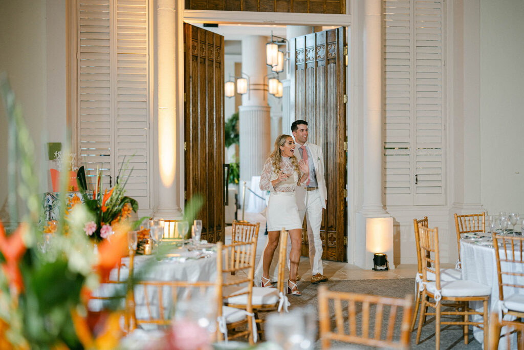 Reception table settings at The Boca Raton Palm Beach wedding