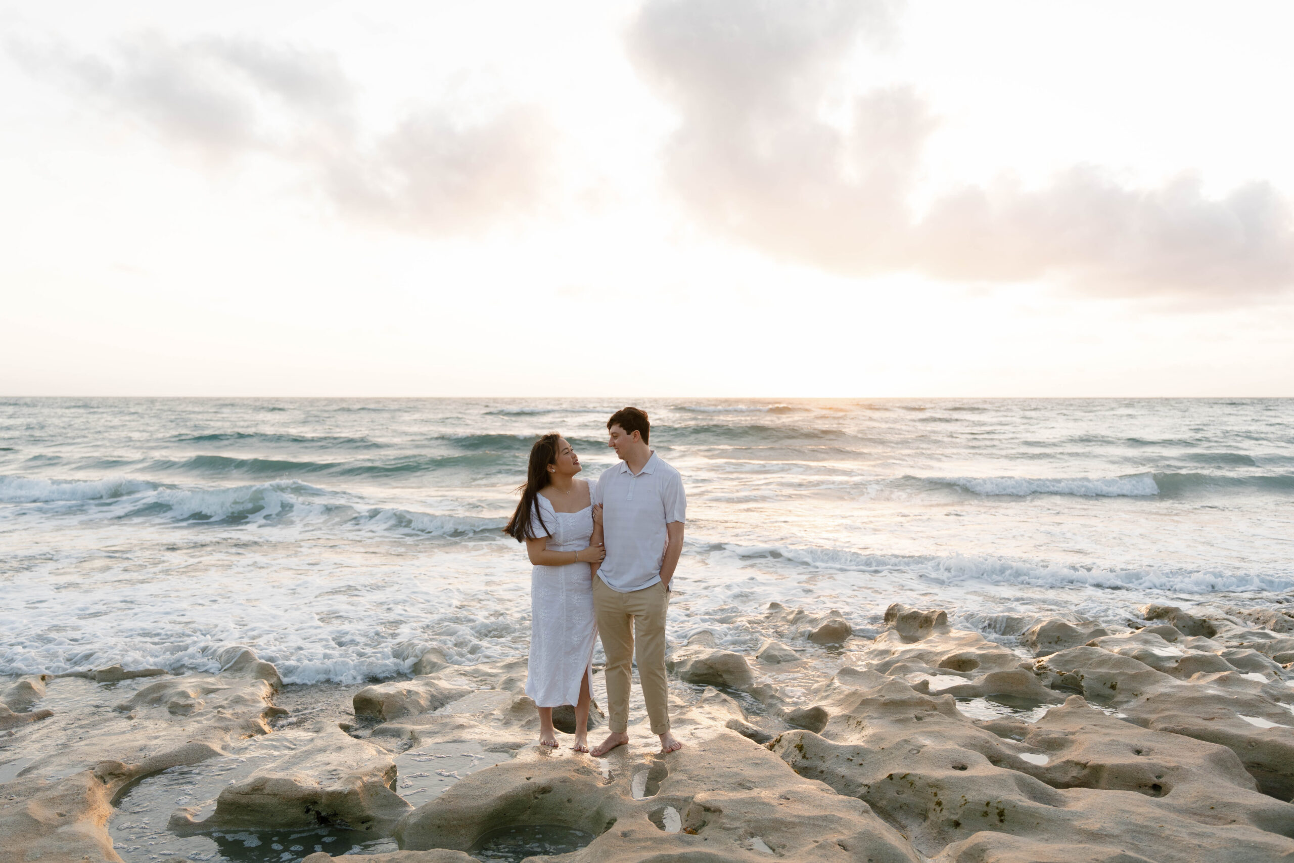 Coral Cove Beach Blowing Rocks Engagement Photos by South Florida Engagement Photographer Krystal Capone Photography