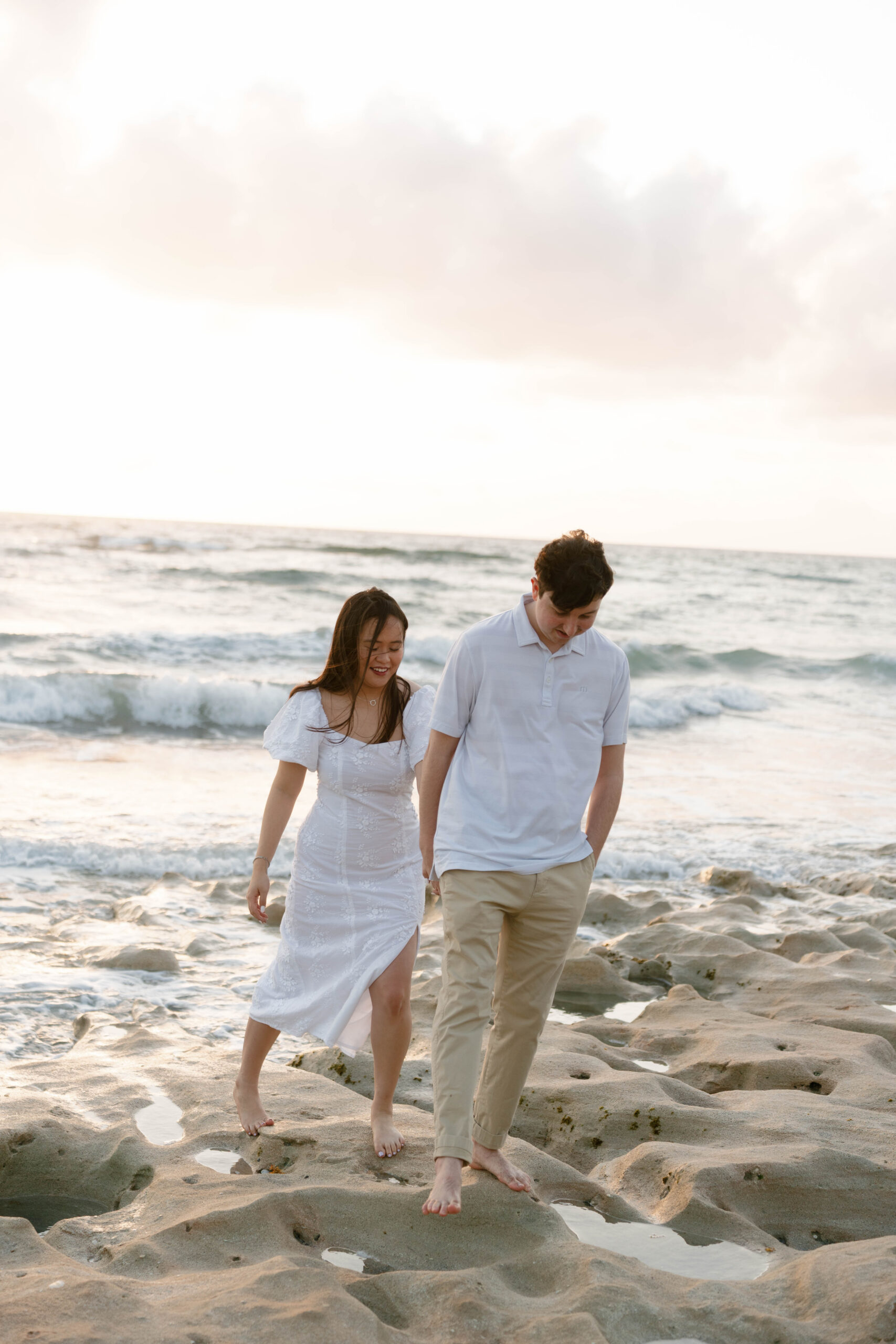 Coral Cove Beach Blowing Rocks Engagement Photos by South Florida Engagement Photographer Krystal Capone Photography