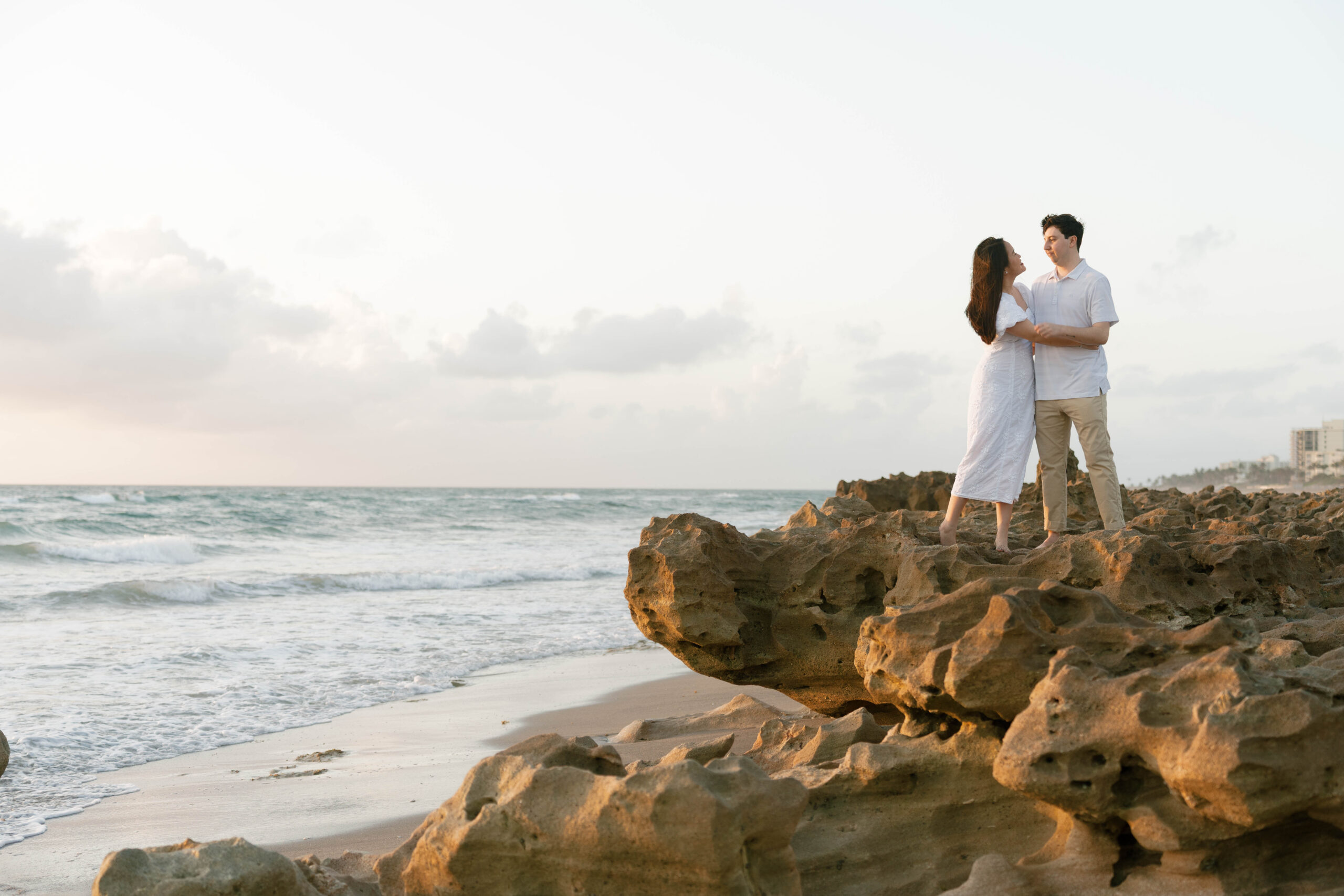 Coral Cove Beach Blowing Rocks Engagement Photos by South Florida Engagement Photographer Krystal Capone Photography