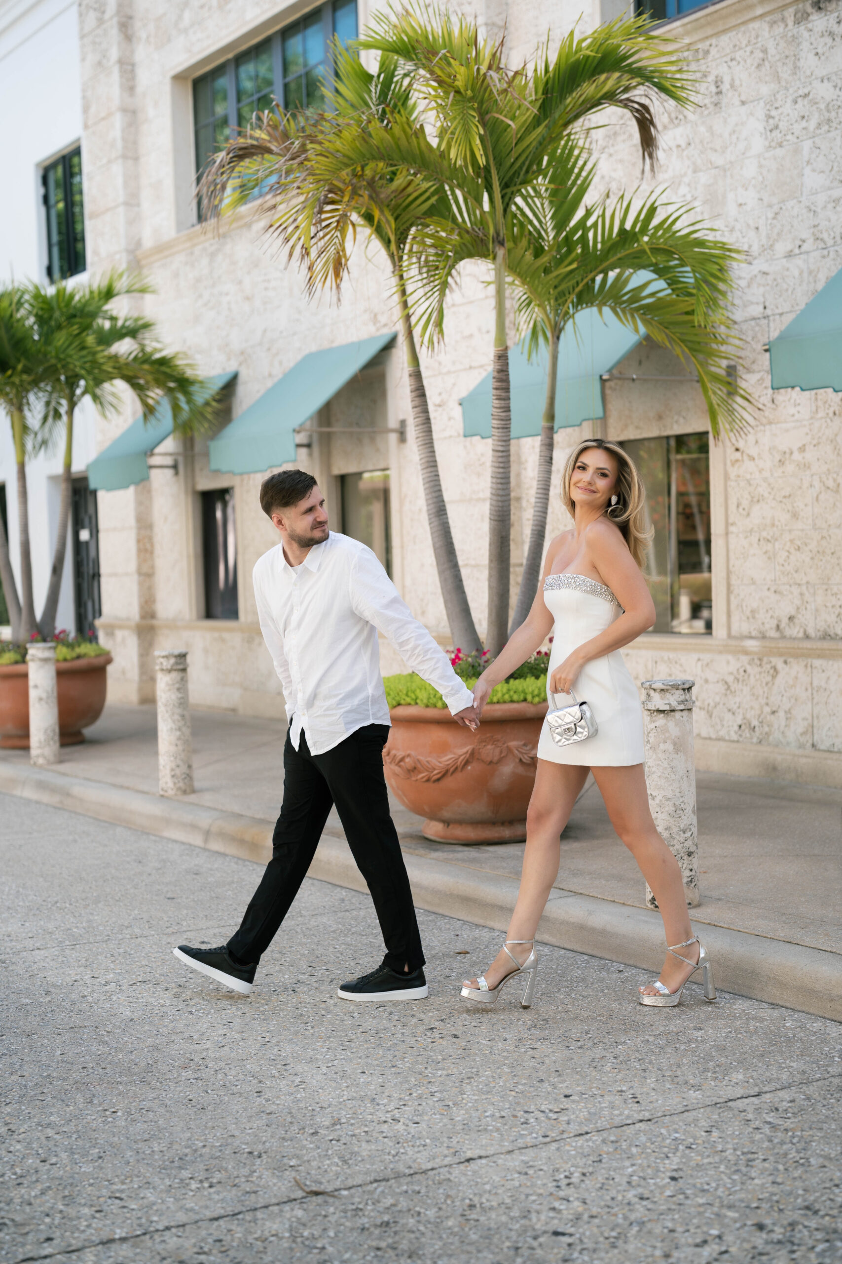 Worth Avenue Palm Beach FL Engagement Photos by South Florida Engagement Photographer Krystal Capone Photography