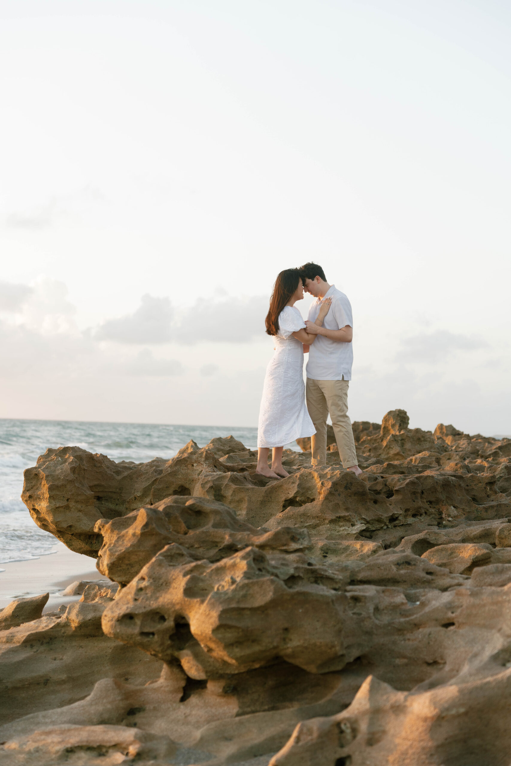 Coral Cove Beach Blowing Rocks Engagement Photos by South Florida Engagement Photographer Krystal Capone Photography