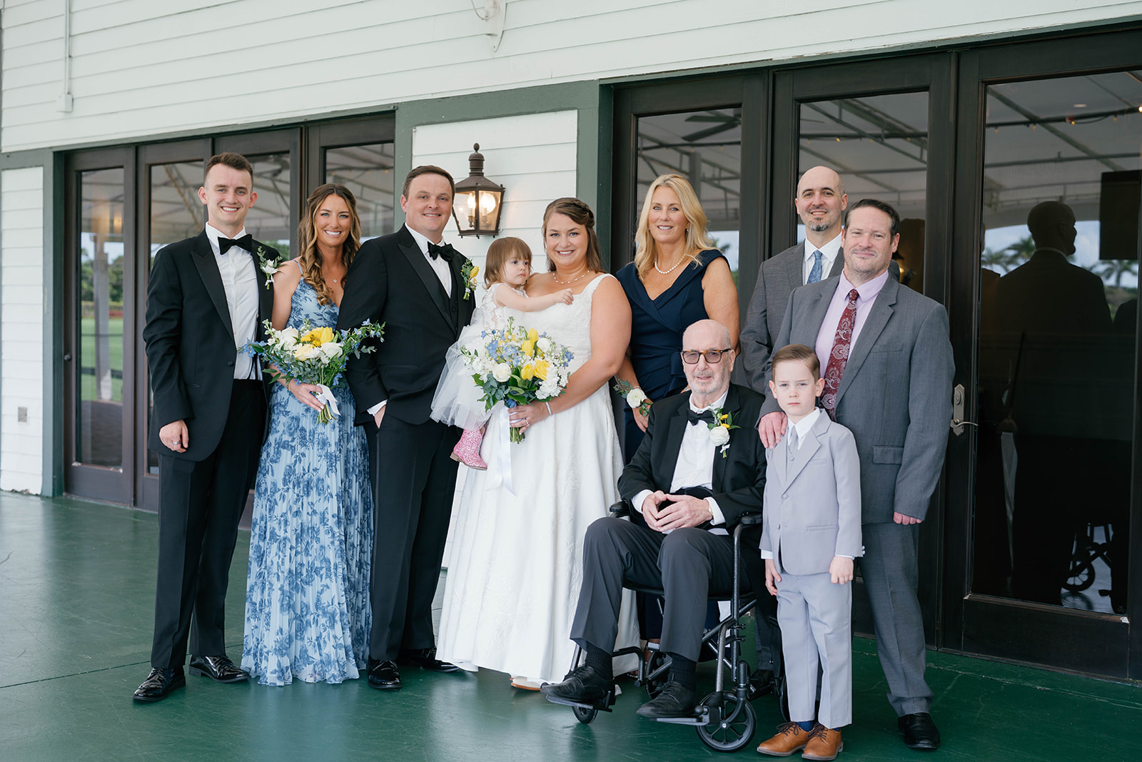 Wedding party full group portrait
