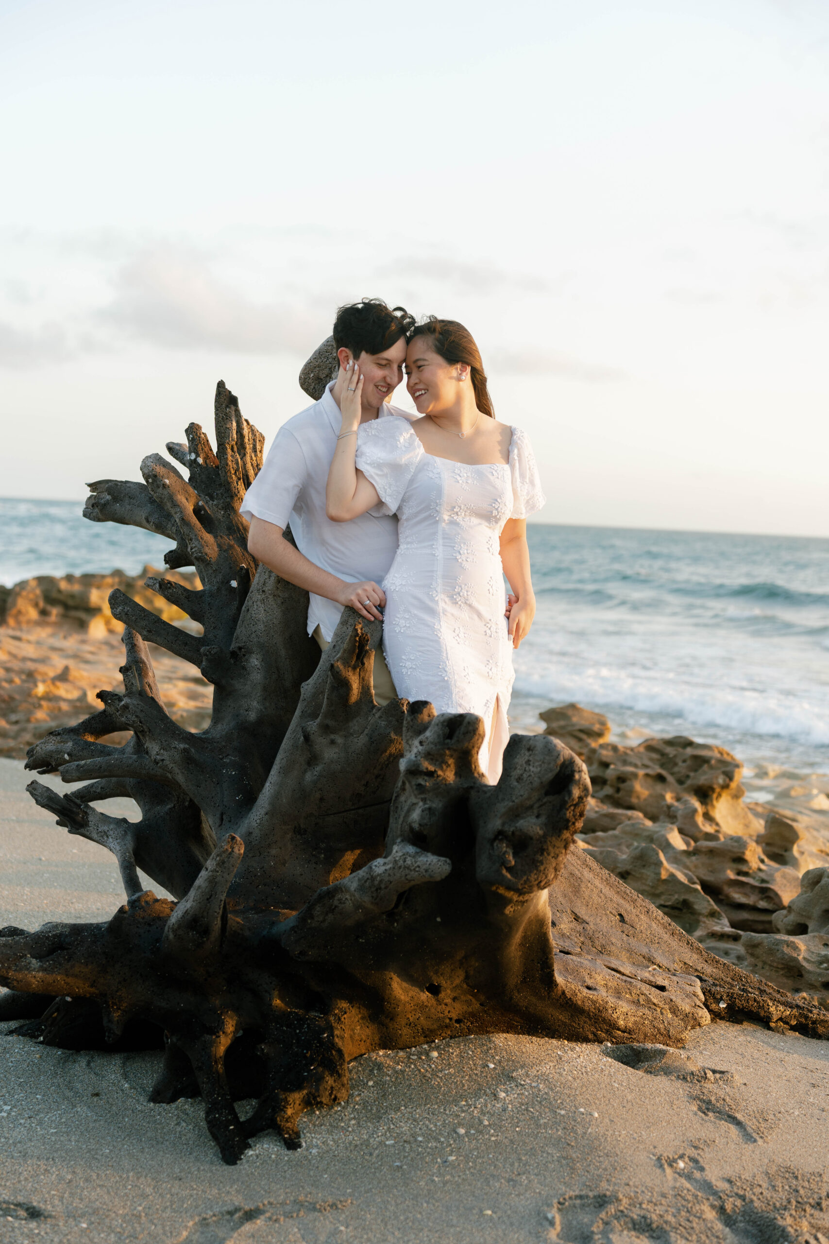 Coral Cove Beach Blowing Rocks Engagement Photos by South Florida Engagement Photographer Krystal Capone Photography