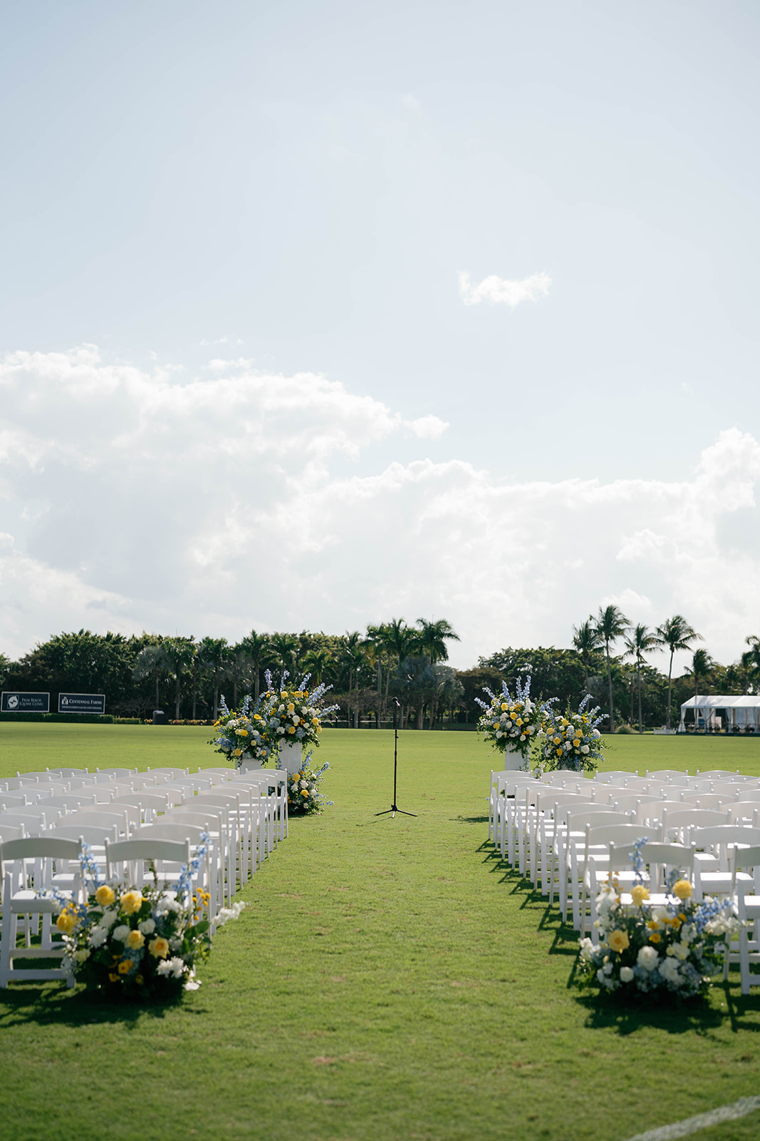 Ceremony chairs and aisle