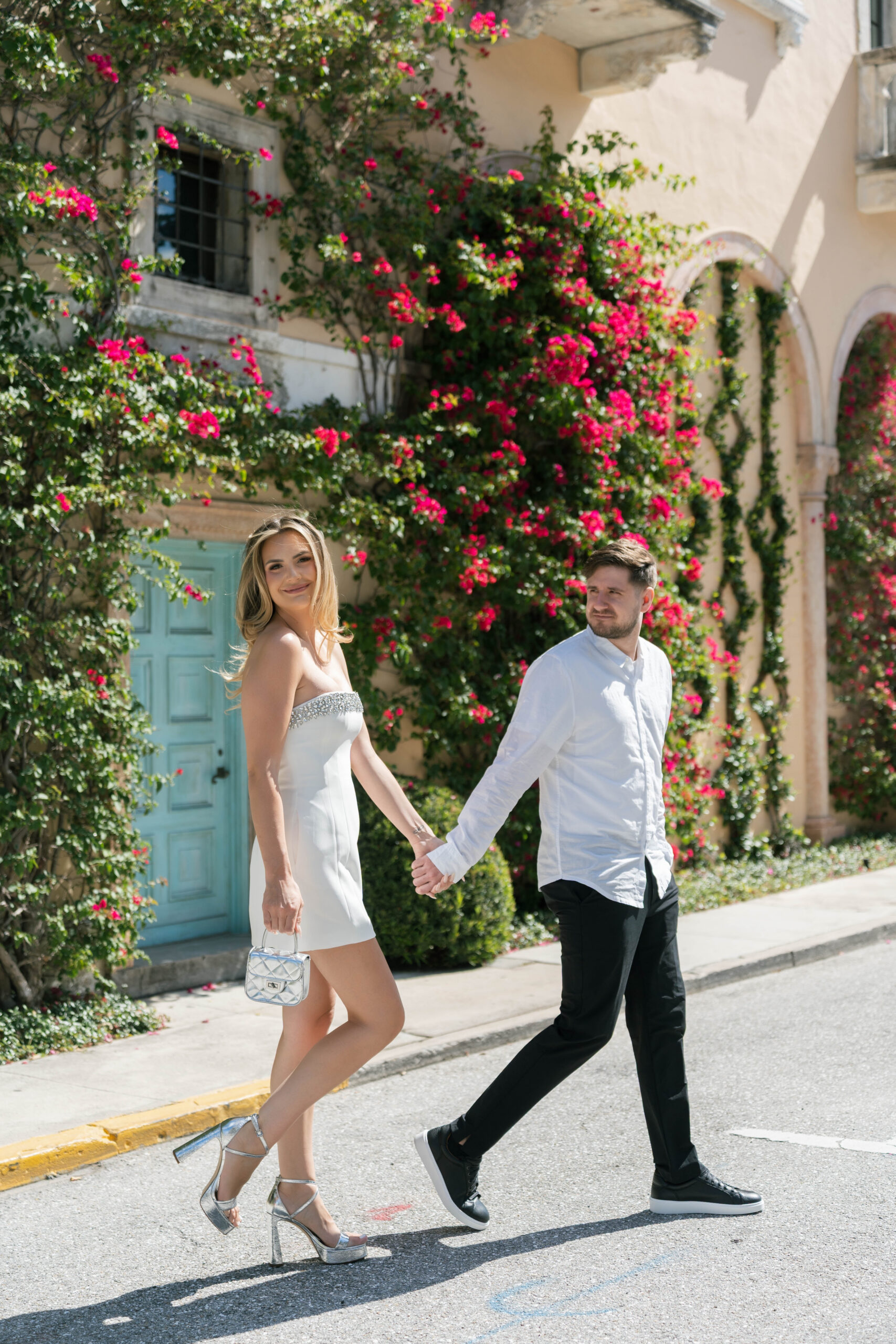 Worth Avenue Palm Beach FL Engagement Photos by South Florida Engagement Photographer Krystal Capone Photography