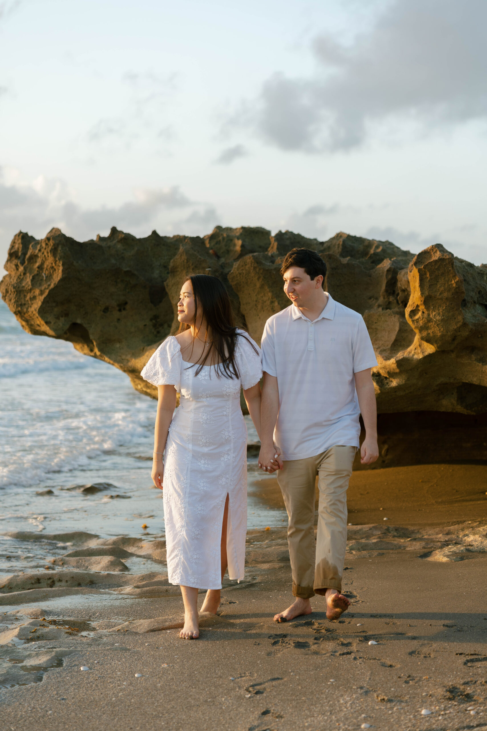 Coral Cove Beach Blowing Rocks Engagement Photos by South Florida Engagement Photographer Krystal Capone Photography