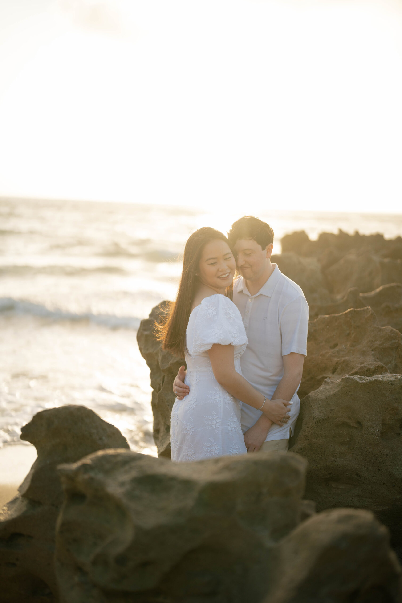 Coral Cove Beach Blowing Rocks Engagement Photos by South Florida Engagement Photographer Krystal Capone Photography