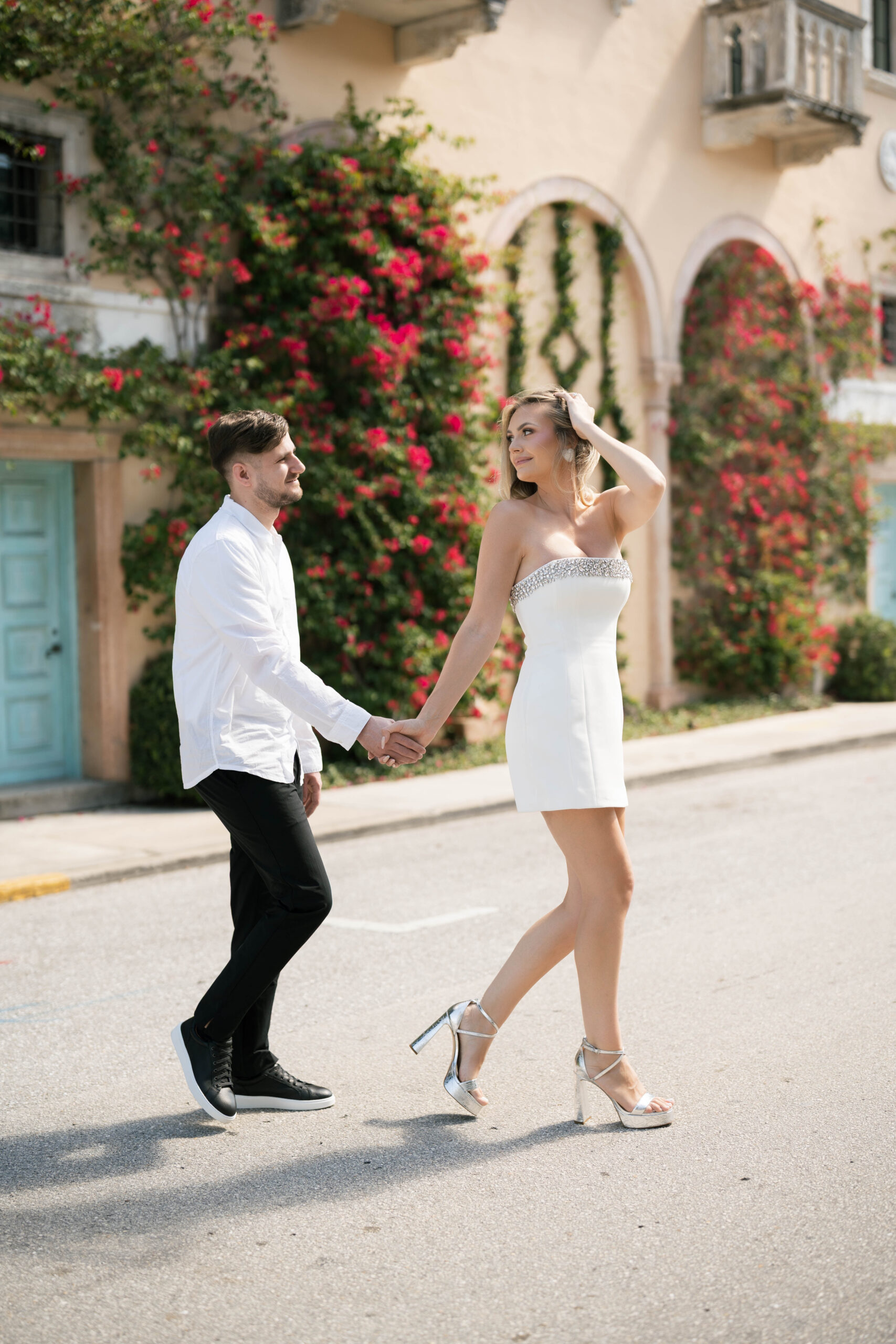 Worth Avenue Palm Beach FL Engagement Photos by South Florida Engagement Photographer Krystal Capone Photography