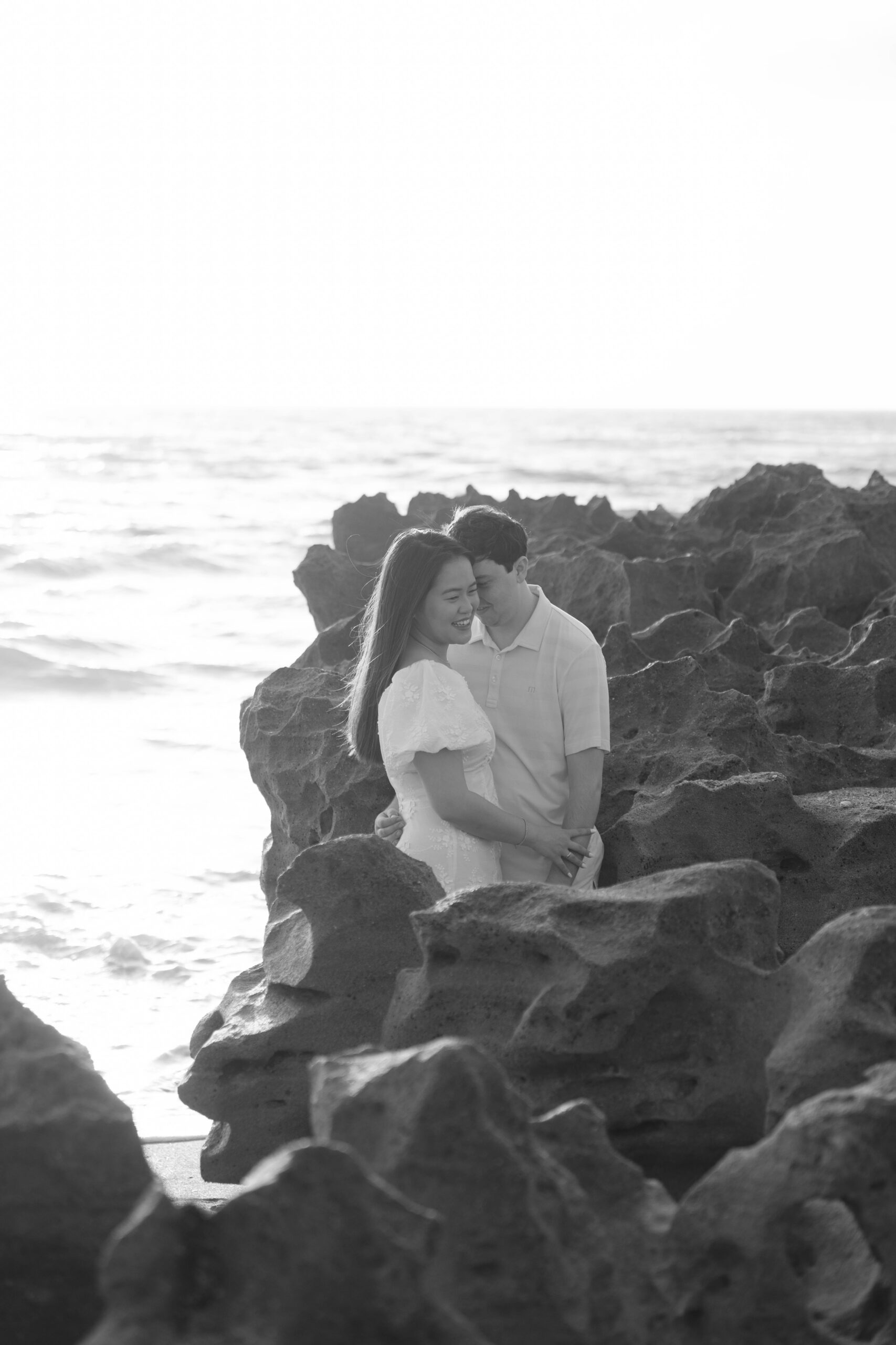 Coral Cove Beach Blowing Rocks Engagement Photos by South Florida Engagement Photographer Krystal Capone Photography