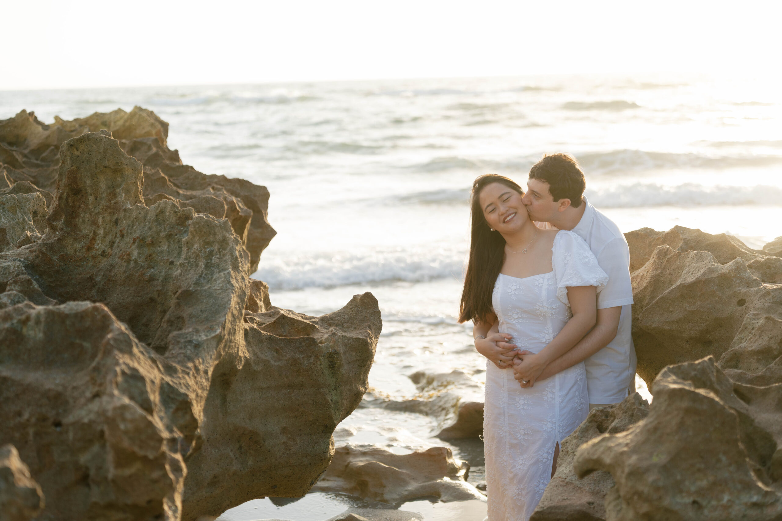 Coral Cove Beach Blowing Rocks Engagement Photos by South Florida Engagement Photographer Krystal Capone Photography