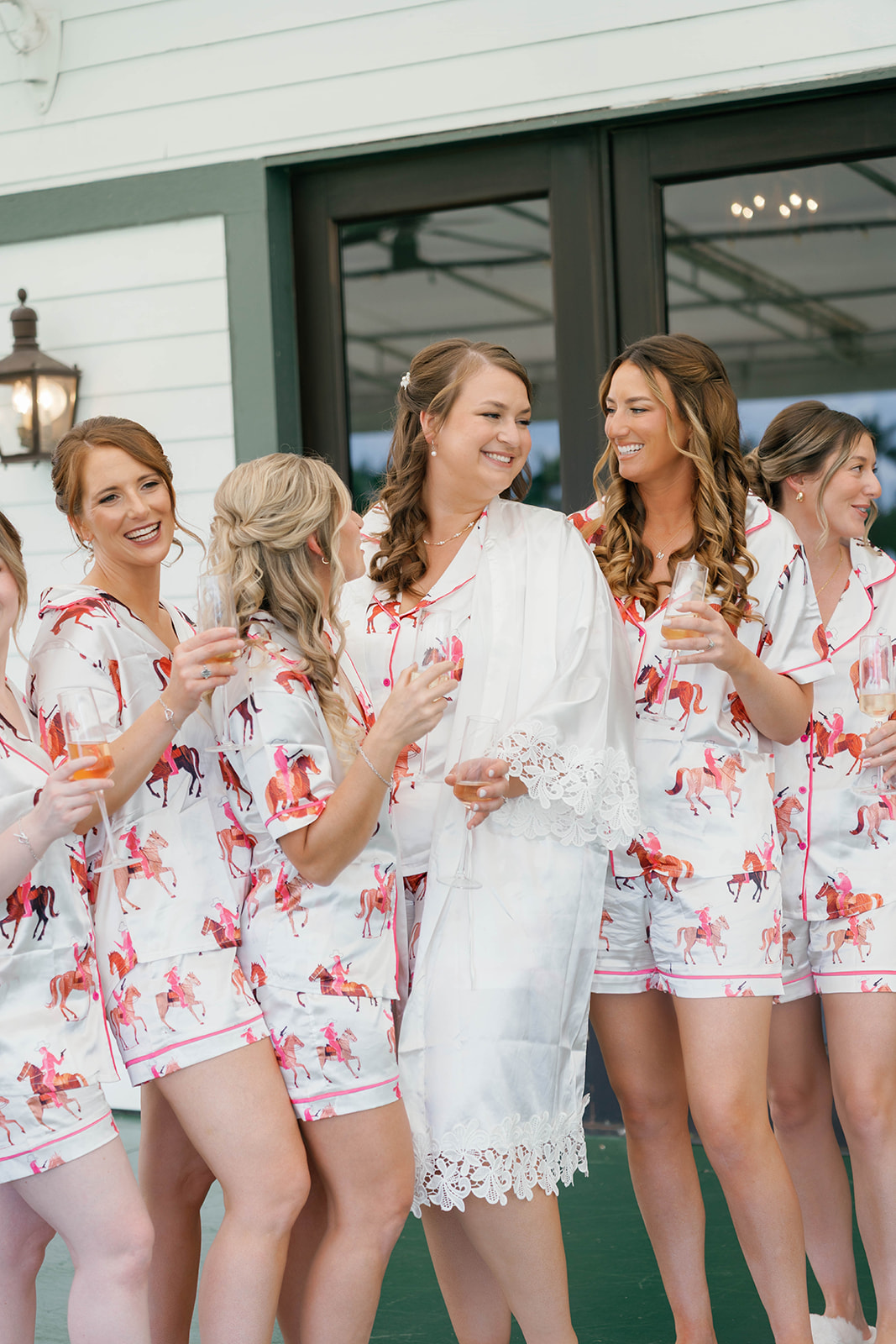 Bridesmaids getting ready