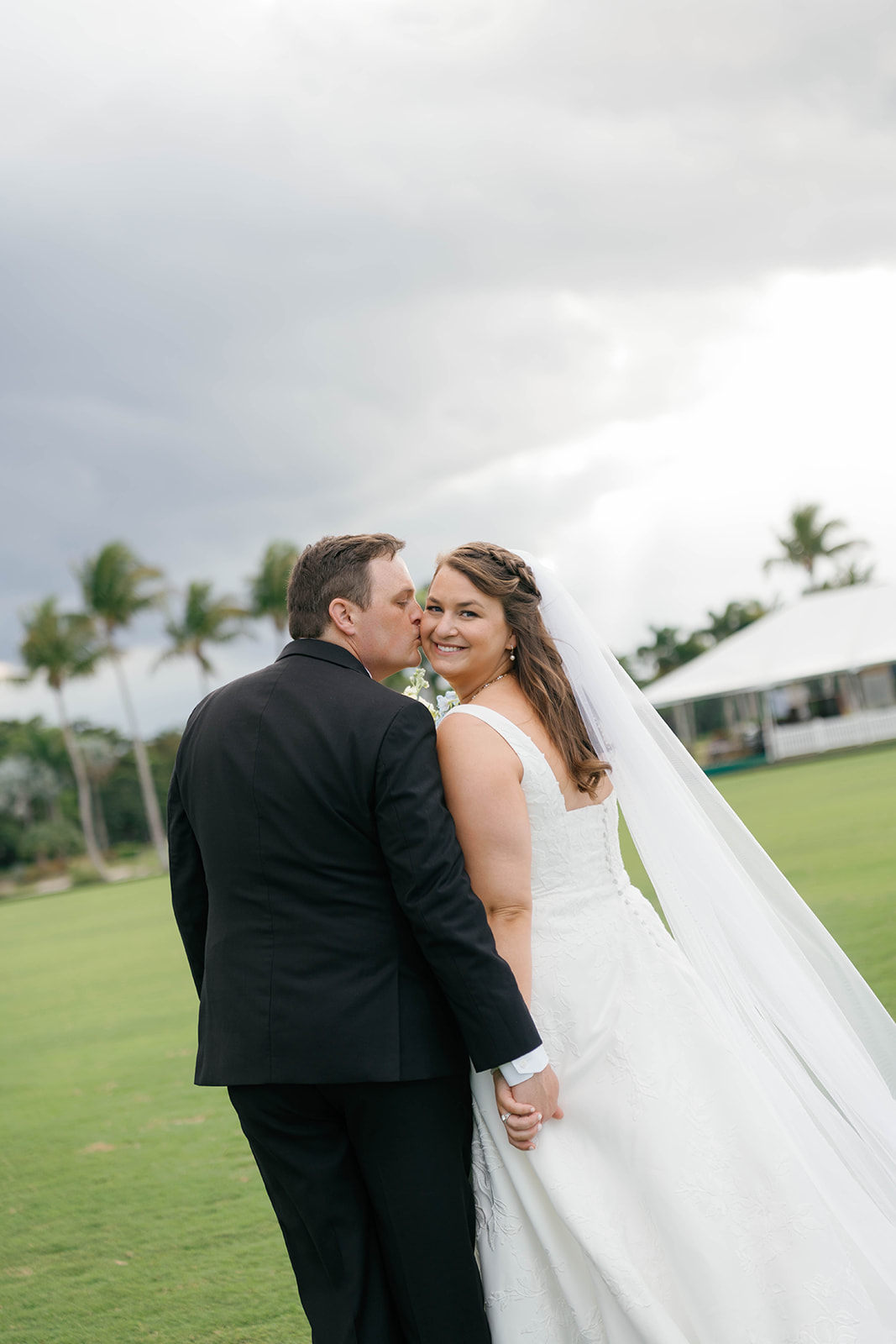 Couple portrait on field