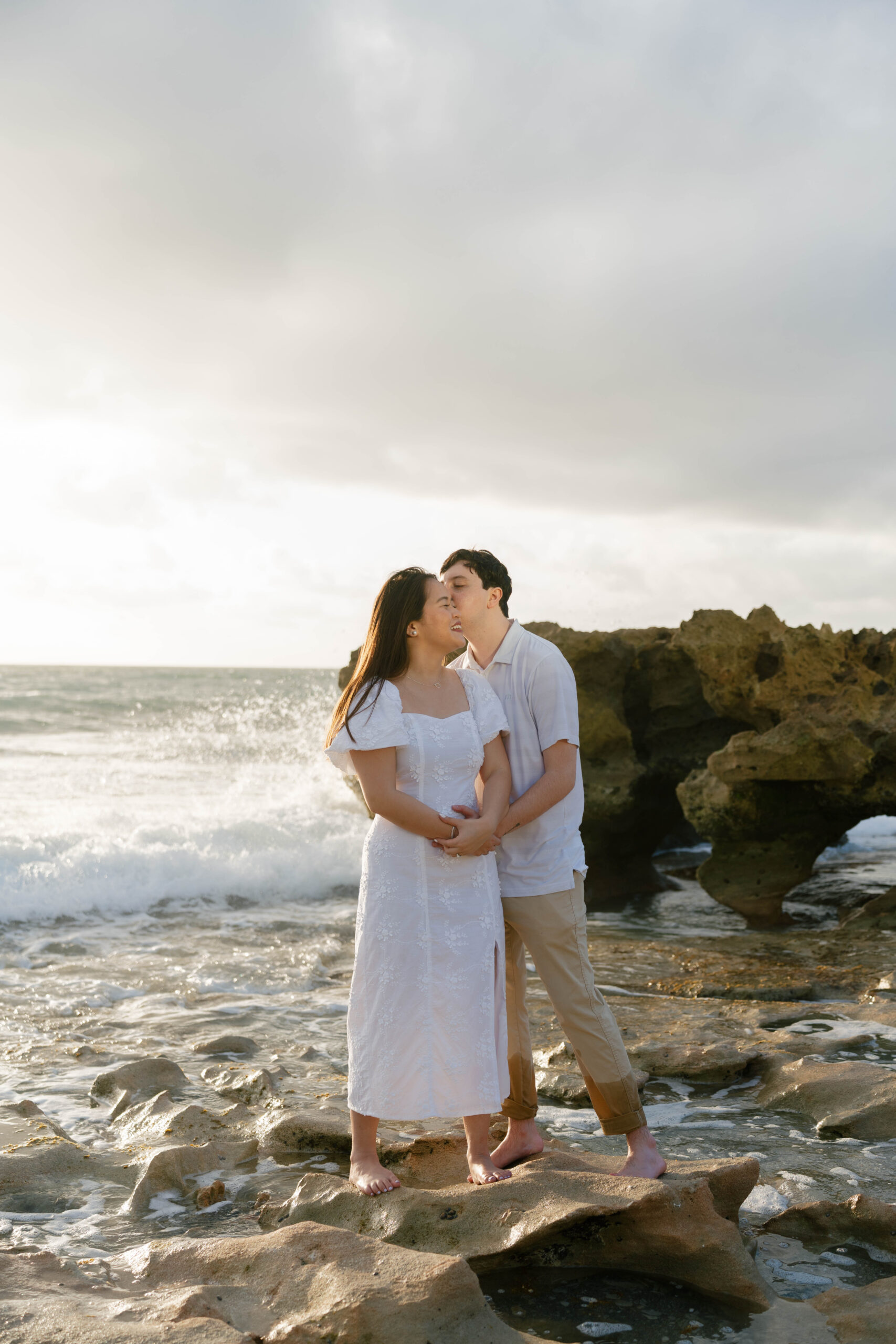 Coral Cove Beach Blowing Rocks Engagement Photos by South Florida Engagement Photographer Krystal Capone Photography