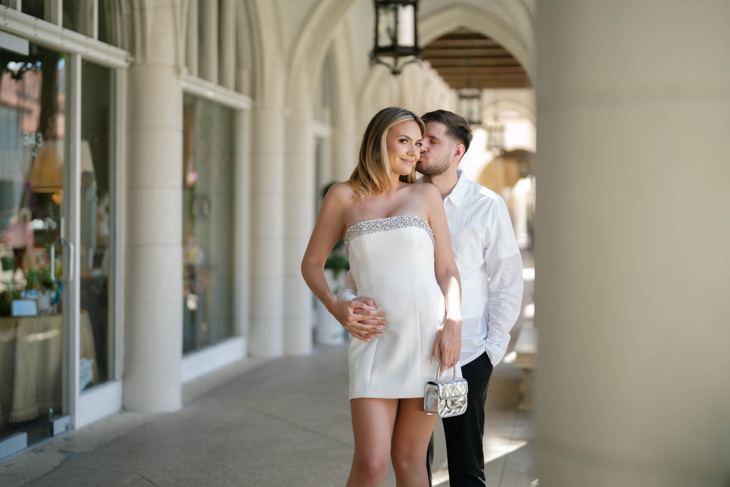 Worth Avenue Palm Beach FL Engagement Photos by South Florida Engagement Photographer Krystal Capone Photography