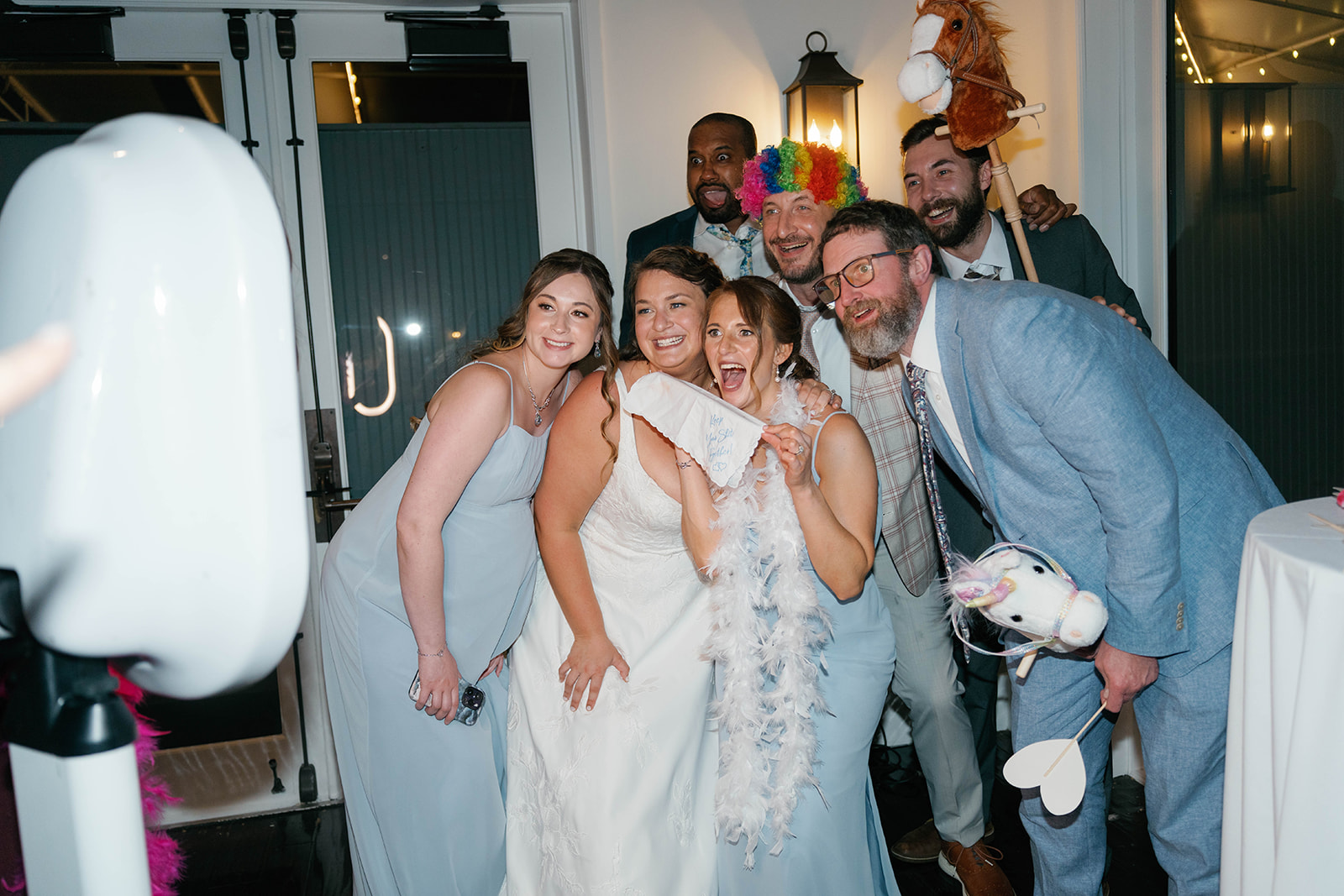 Reception guests dancing