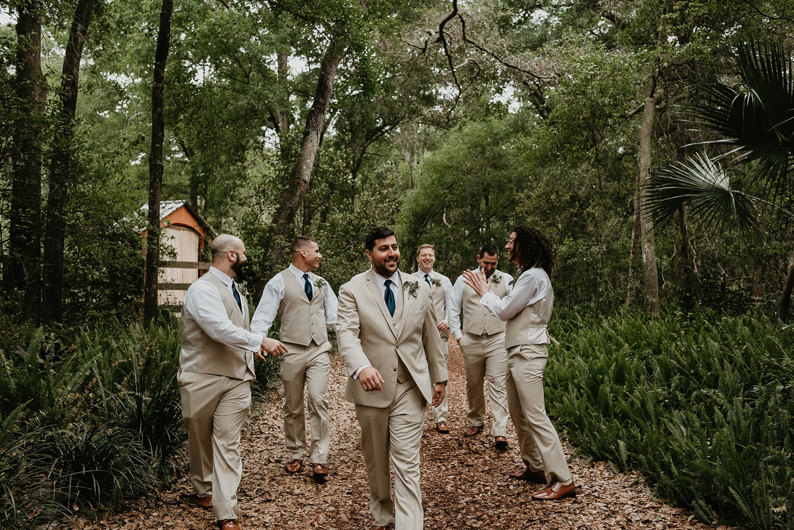 Rustic Groom and Groomsmen Wedding Portrait Photography