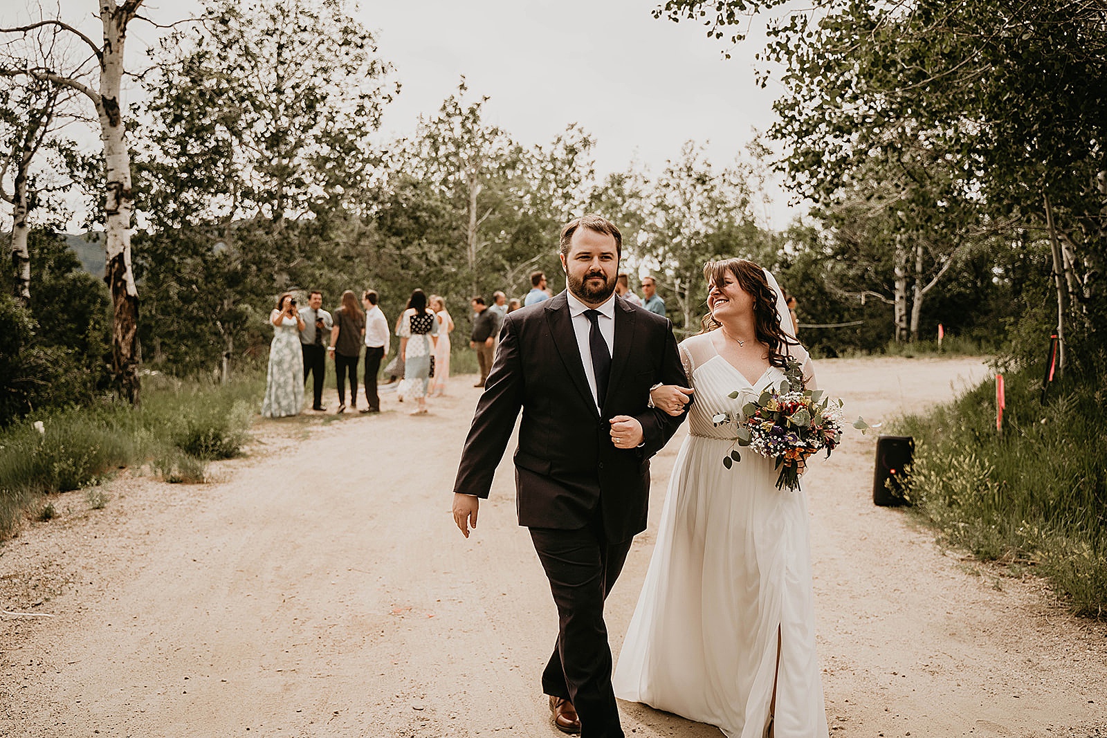 Rustic Colorado Elopement Ceremony Just Married by Krystal Capone Photography