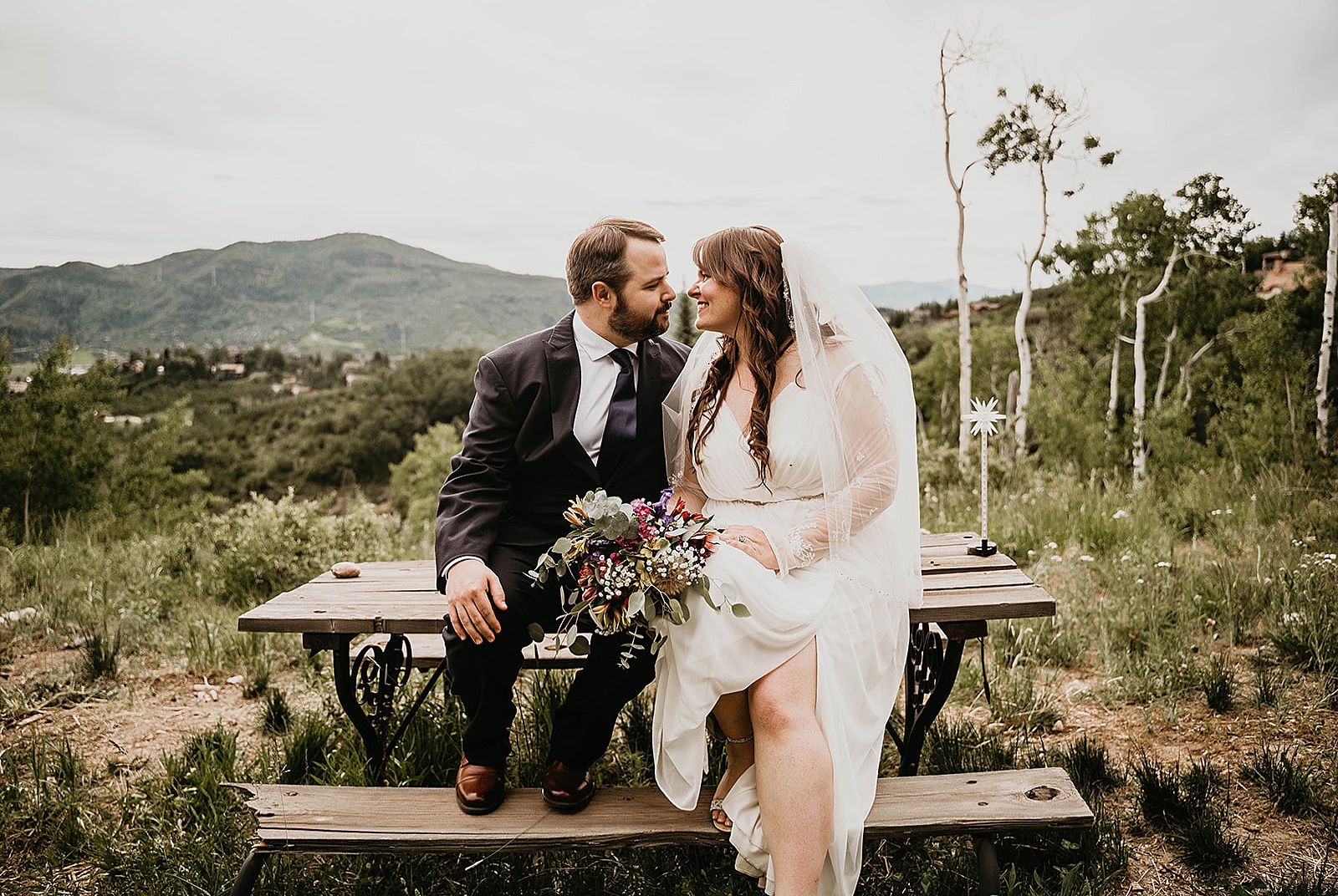 Rustic Colorado Elopement Bride and Groom Portraits by Krystal Capone Photography