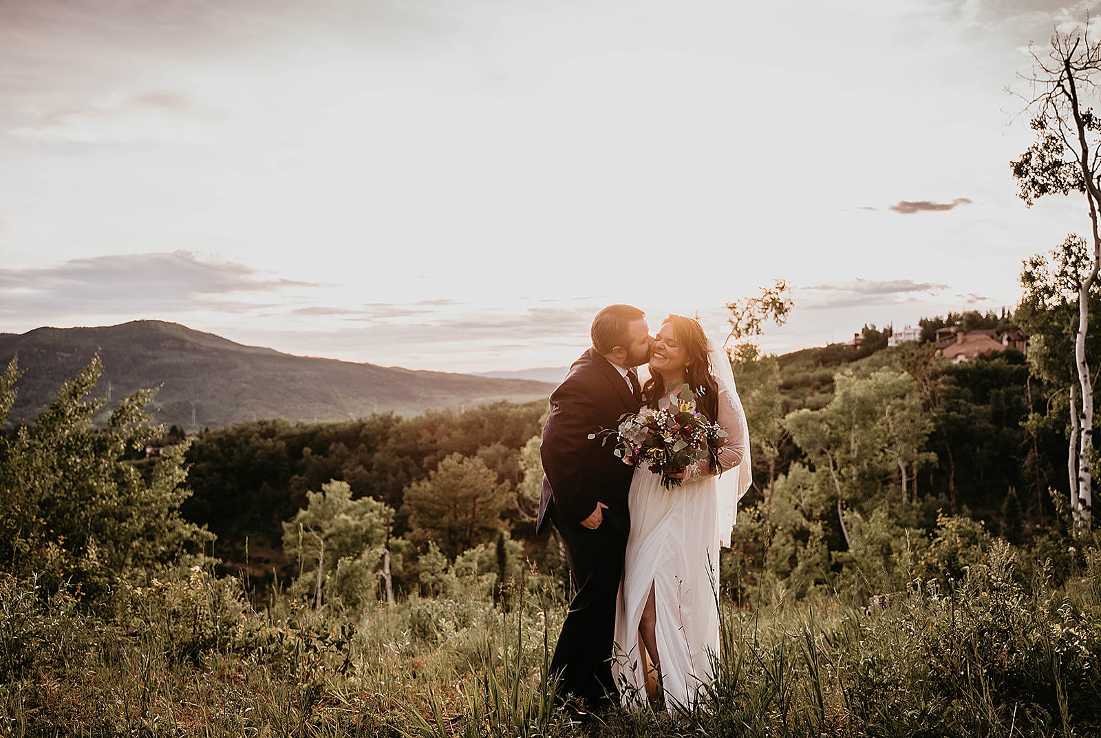 Rustic Colorado Elopement Bride and Groom Portraits by Krystal Capone Photography