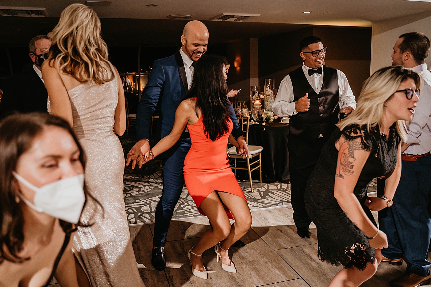 Reception dancing Waterstone Resort and Marina Wedding captured by South Florida Wedding Photographer Krystal Capone Photography