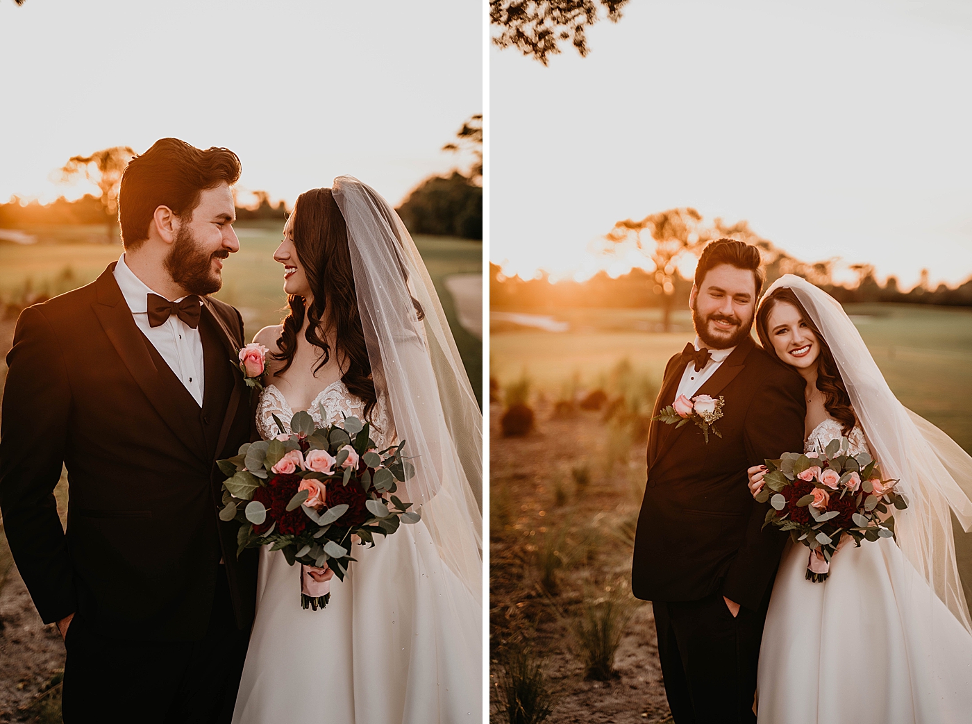Bride and Groom sunset portraits Breakers West Wedding Photography captured by South Florida Wedding Photographer Krystal Capone Photography 