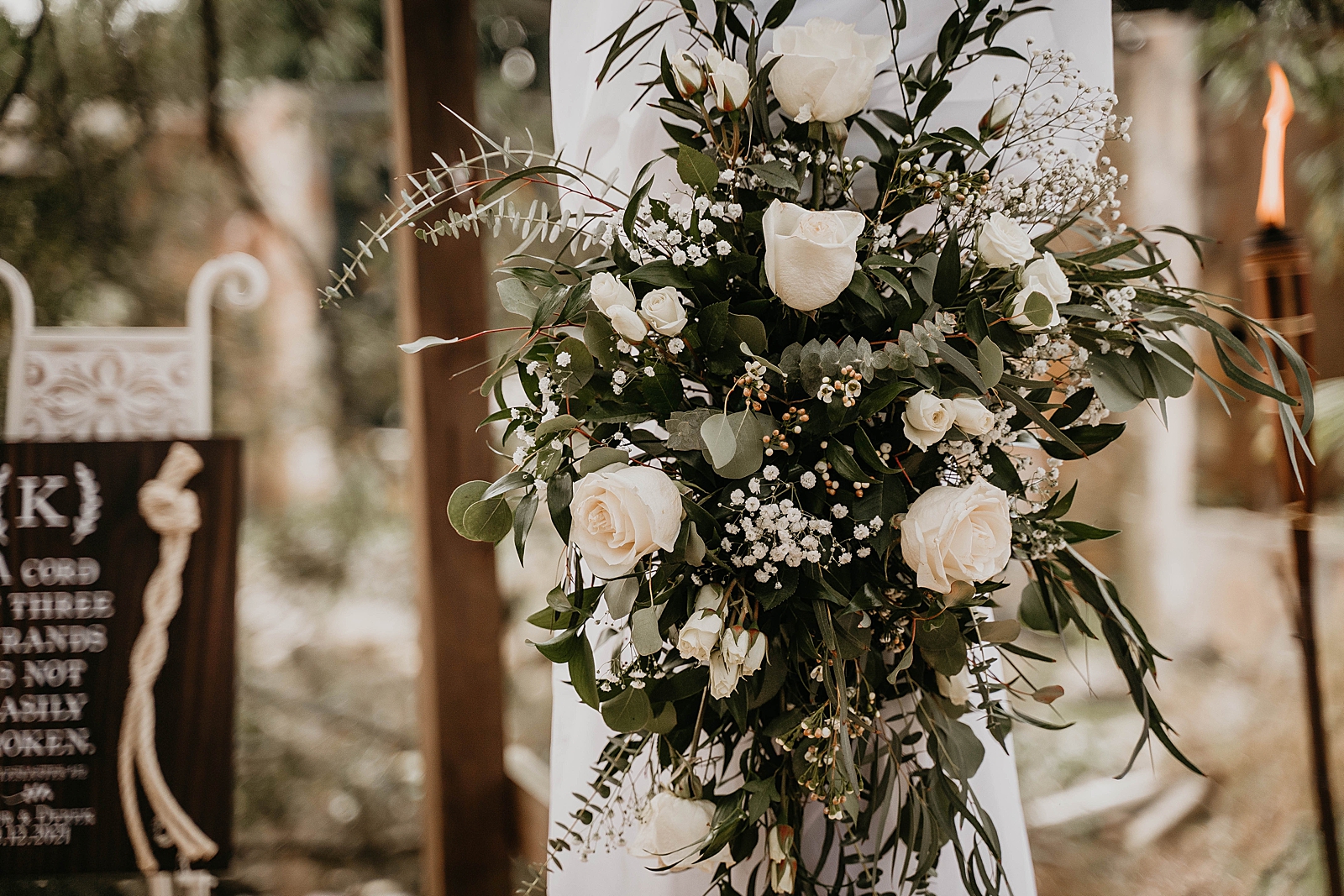 Detail shot of Wedding bouquet Living Sculptures Sanctuary Wedding Photography captured by South Florida Wedding Photographer Krystal Capone Photography 