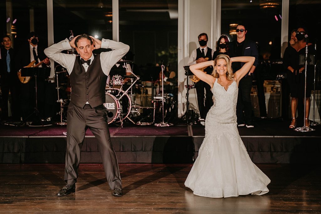 Fun Father daughter dance at Reception Pelican Club Wedding Photography captured by South Florida Wedding Photographer Krystal Capone Photography