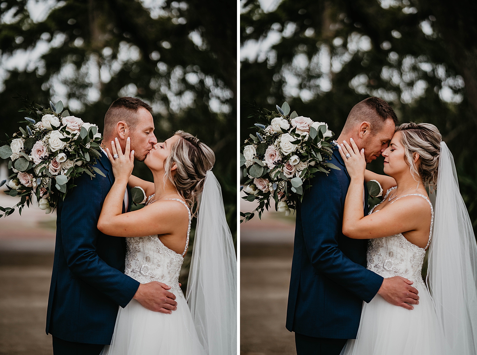 Bride and Groom kissing