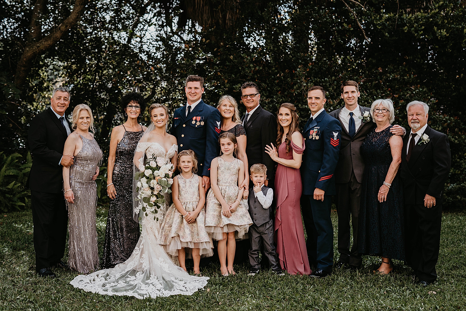 Bride and Groom family portrait